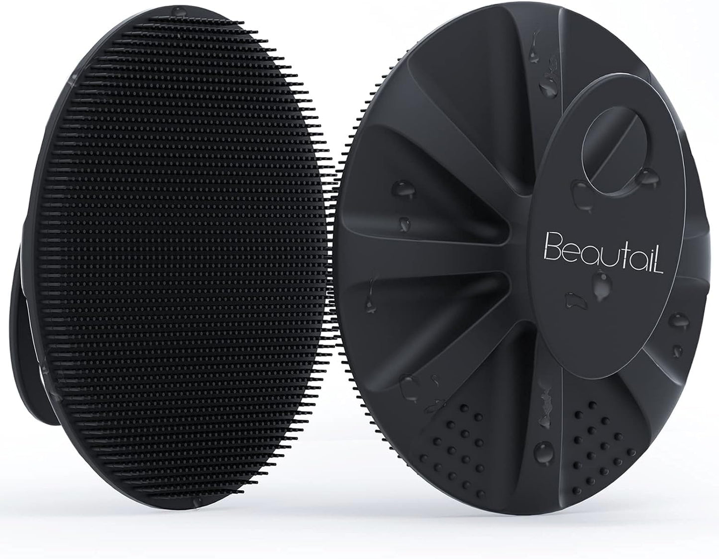 BEAUTAIL Silicone Body Scrubber Shower Bath Wash Brush Gentle Exfoliating Scrub Cleansing Loofah for Women Men Baby Sensitive Skin, Easy to Clean, Lather Nicely, More Hygienic, 1 Pack, Gray