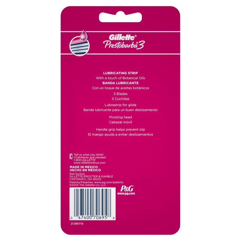 Gillette Prestobarba 3 Disposable Razors, 4 Count