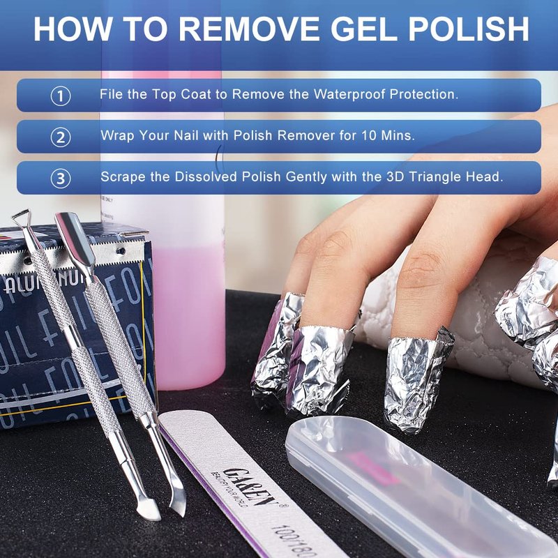 GA&EN 2PCS Metal Silver Cuticle Pusher and Scraper, Nail Trimmer Cutter Stainless Steel Gel Scraper Tool, Nail Polish Remover Peeler Durable Salon Manicure Pedicure Cleaner for Fingernail and Toenail