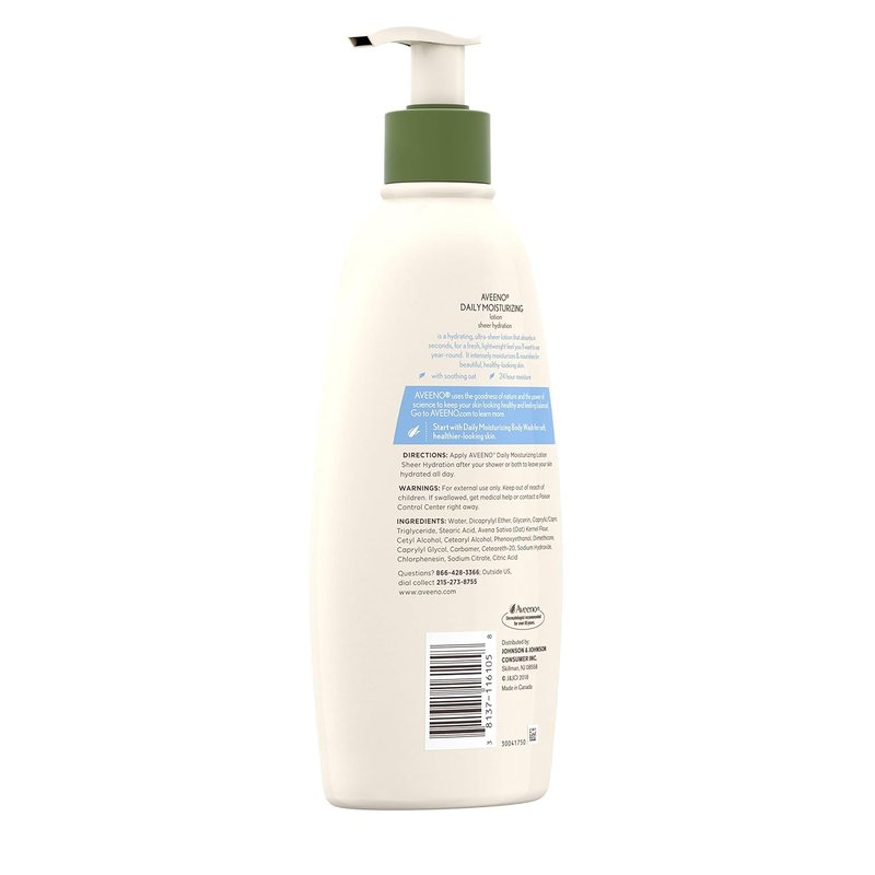 Aveeno Sheer Hydration Daily Moisturizing Lotion - Lightweight, Fast-Absorbing Formula for Dry Skin | 18 fl. oz