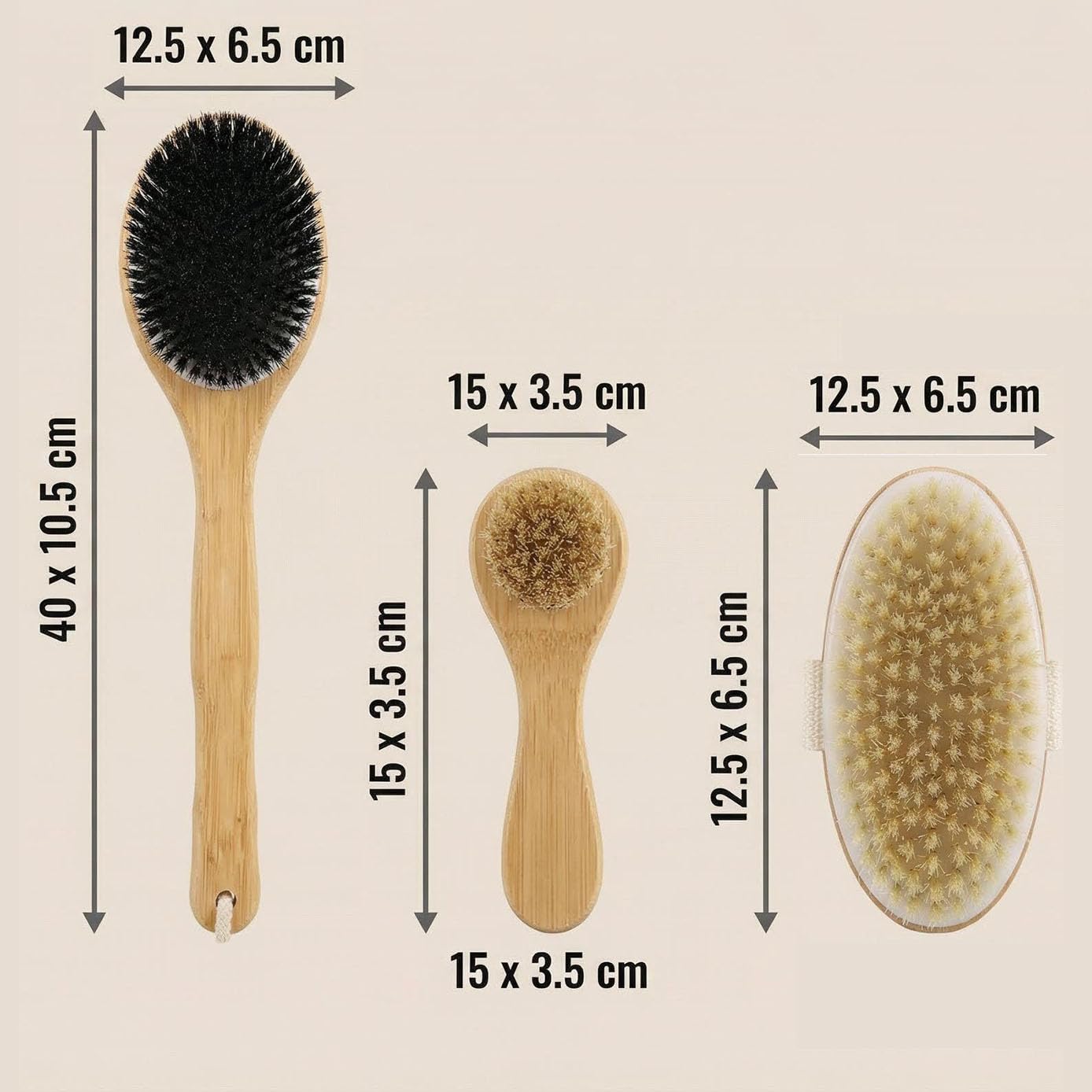 Morsafe 16.7" Long Handle Back Scrubber for Shower, Natural Bristle Exfoliating Body Brush for Hard-to-Reach Areas, Non-Slip Bath Tool for Elderly & Shoulder Pain Relief, Boar Bristle Face Brush