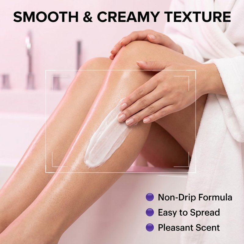 LETLIX Hair Removal Cream for Sensitive Skin - Painless Depilatory Cream for Women and Men Legs, Underarms & Body - Gentle Hair Remover with Squalane, Aloe Vera & Hyaluronic Acid - 4.06oz