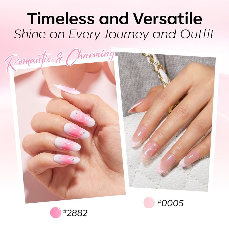 modelones Pink Gel Nail Polish Set, Hema-Free 6 Colors 2026 Summer Milk White Pastel Light Pink Baby Tones Neon Hot Pink Glitter Gel Polish Kit LED Nail Art Gift Salon DIY Kit Nail Lovers Gift
