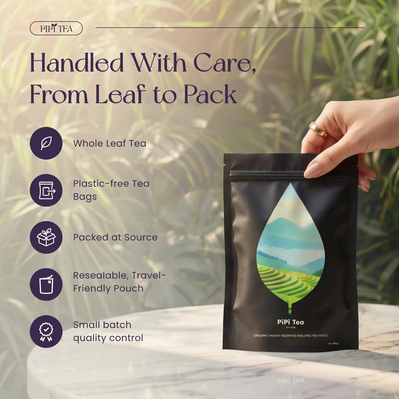 Organic Oolong Tea Bags - Whole Leaf, Calming & Stress Relief | 20 Bags (4g Each)