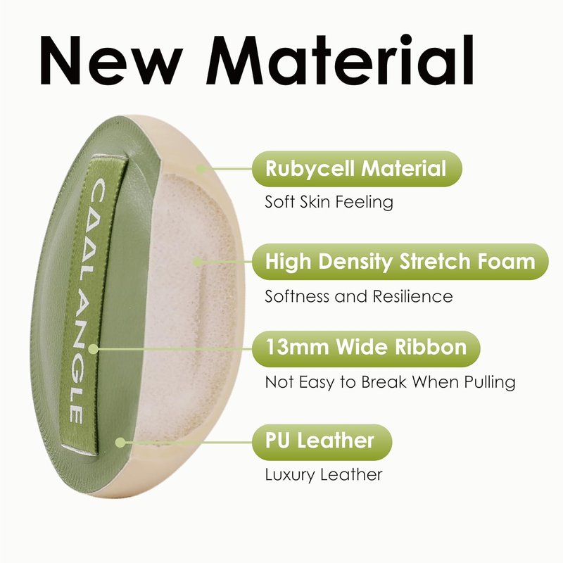 Cool-Angle Makeup Sponge Set - 5 Latex-Free Blenders for Flawless Foundation & Concealer | Green, Medium
