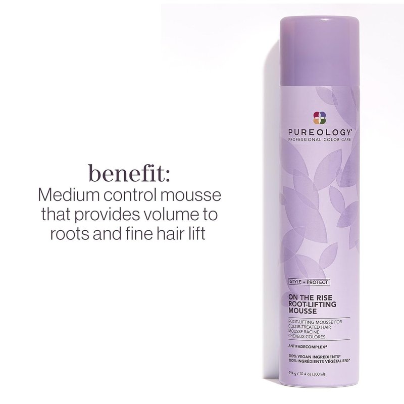 Pureology Root Lifting Mousse - Medium Control & Volume for Flat, Color-Treated Hair | Sulfate-Free & Vegan