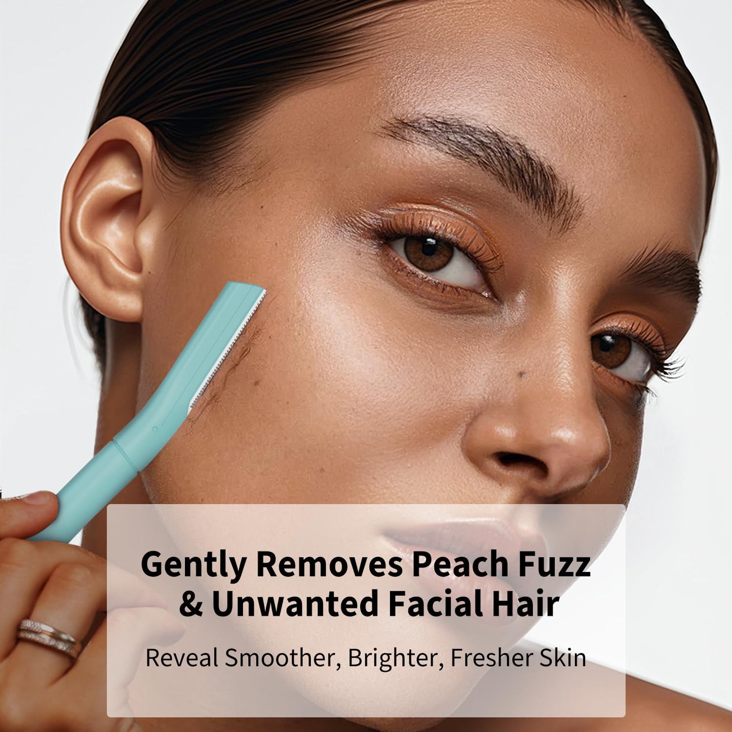 Dermaplane Razor, Face Razors for Women, Dermaplaning Tool with Microblades for Face, Gentle Facial Exfoliation, Peach Fuzz Removal and Eyebrow Shaping, Skin Care Tool for Smoother Skin, Teal