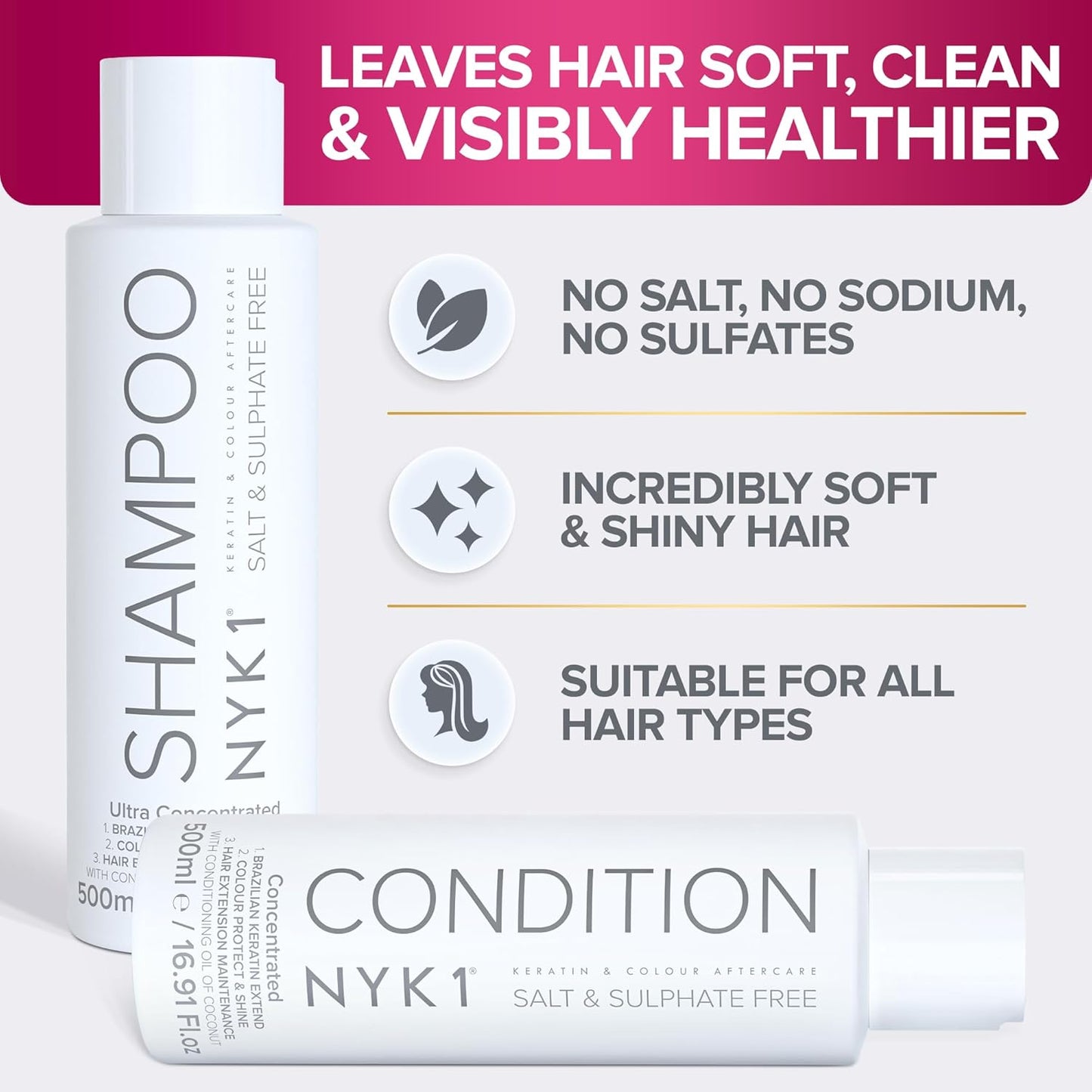 Sulfate-Free Shampoo and Conditioner Set for Color-Treated Hair | 2 x 16.9 Fl Oz