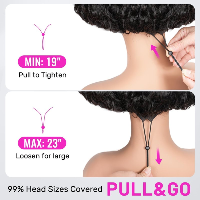 NZINZI Water Wave Half Wig Human Hair 3 In 1 Seamless Flip Over Half Wigs for Black Women Ready to Go Headband Wig 180% Density Drawstring Curly Half Wig Glueless Natural Black 26 Inch