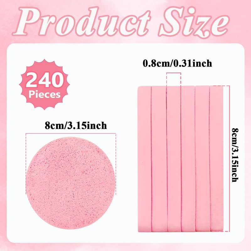 240 Pieces Facial Sponge Compressed,Professional Makeup Removal Sponge Pad,Round Face Cleaning Sponge for Spa,Exfoliating,Mask