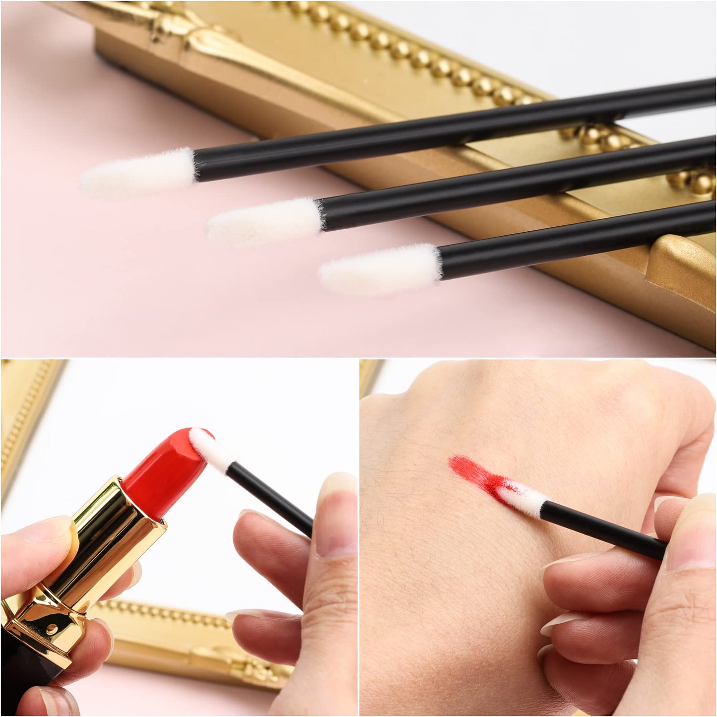 700 Piece Disposable Lip Wands - Lip Brushes, Lipstick & Gloss Applicators - Lint Free Makeup Applicator Brush Beauty Tool