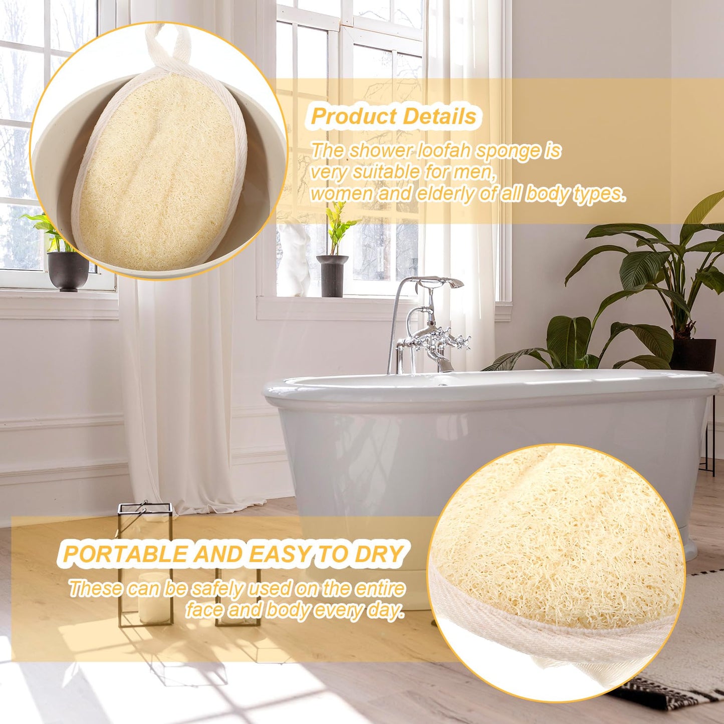 YBEATY 2 PCS Mini Soft Loofah Travel Size with Shower Flower Ball Natural Loofah Bath Sponge with Elastic Hand Strap Scrubber Glove Exfoliating Body Sponge Pad for Body Face Deeply Clean