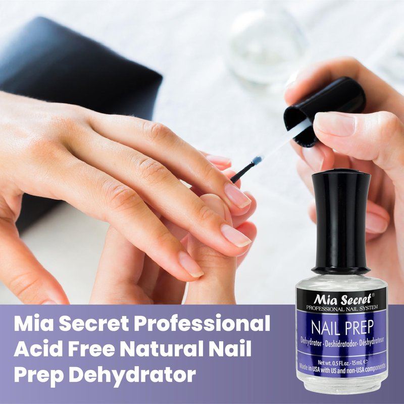 Mia Secret 15 ml Nail Dehydrator and Primer, Acid Free Base Coat Natural Prep Dehydrate & Bond Primer Kit, Acrylic Nail Supplies