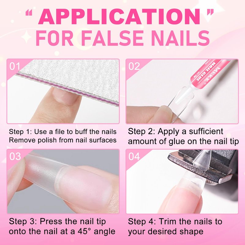 MEKK Nail Glue,Super Strong & Long-Lasting Nail Glue for Acrylic Nails,Press Ons&Broken Nails,Professional Adhesive for Nail Art Supplies,0.07OZ/PCS (12PCS)