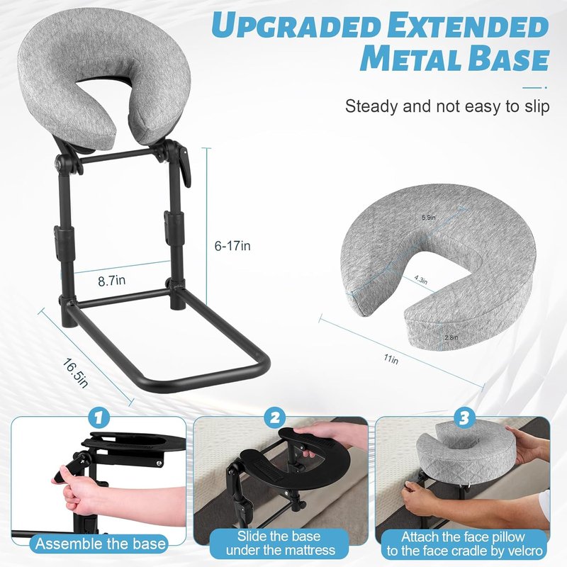 Regine Switzerland Adjustable Massage Headrest - Portable Face Cradle for Home Use | Ideal After Eye Surgery