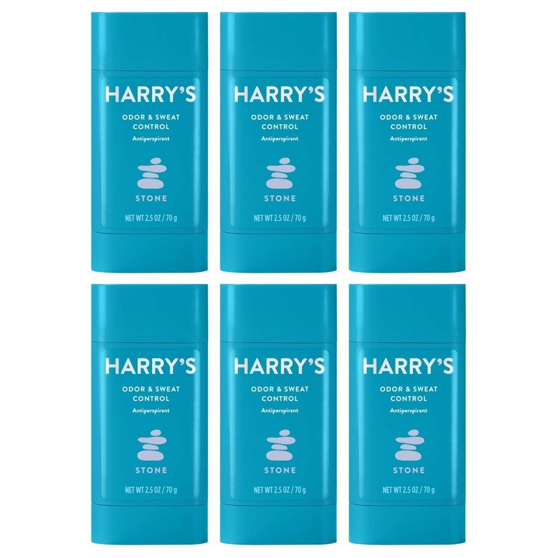 Harry's Deodorant & Antiperspirant - Odor & Sweat Control Antiperspirant for Men - Stone (6 Count)