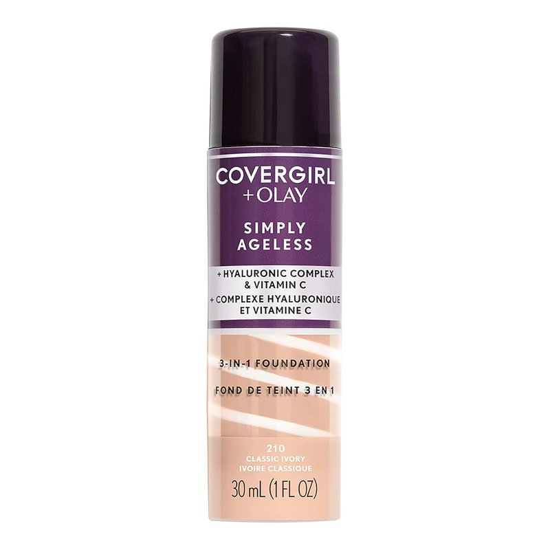 COVERGIRL+OLAY Simply Ageless 3-in-1 Liquid Foundation & Makeup Primer - Classic Ivory, 1 Fl Oz