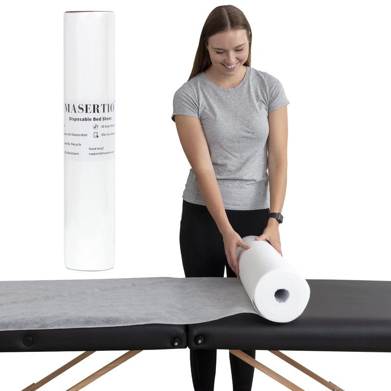 Disposable Massage Bed Cover - Non-Woven, Crinkle-Free Sheets | 60 Count, 31.5 x 71 Inches