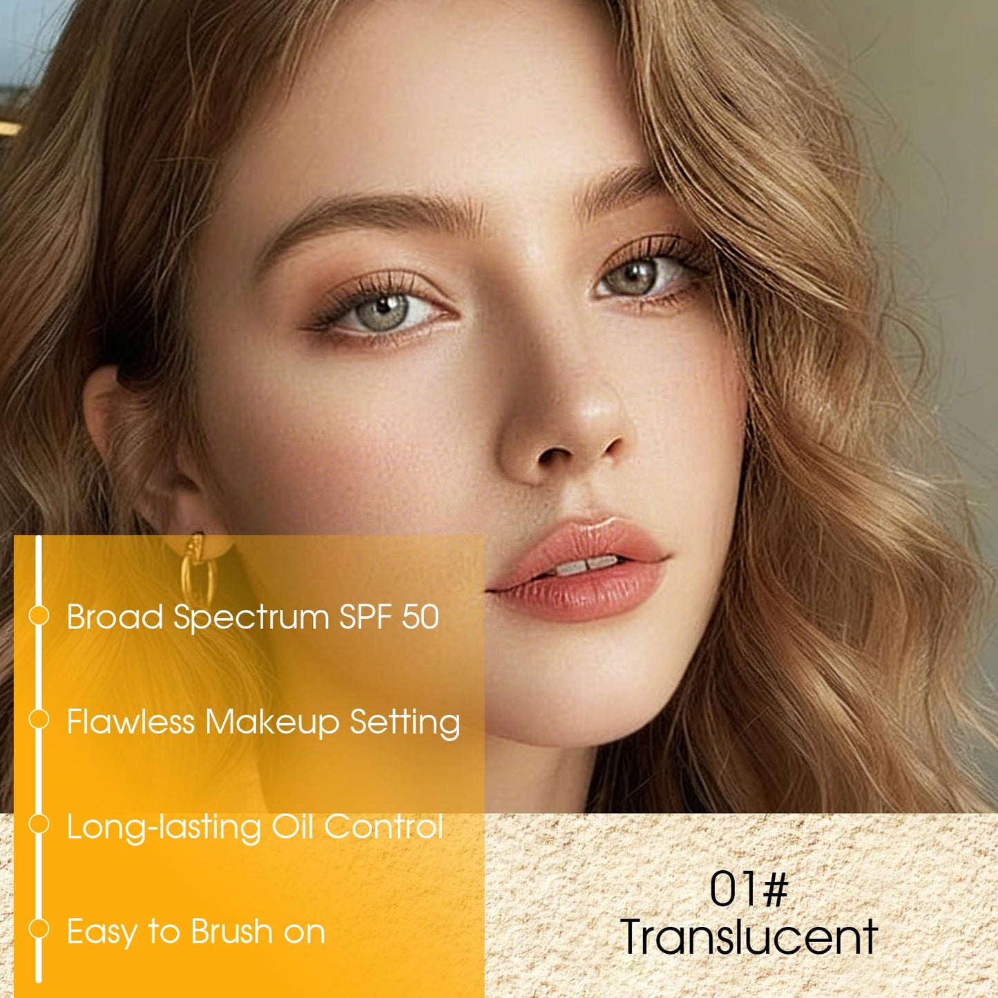 SPF 50 Brush Mineral Powder Sunscreen Setting