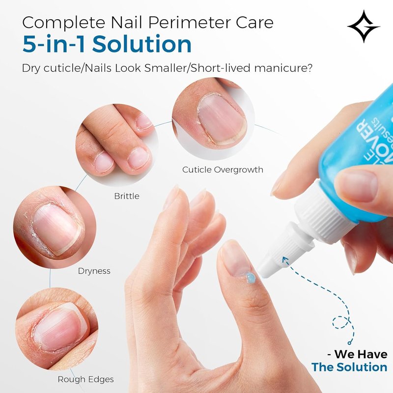 Instant Cuticle Remover Gel - Fast-Acting Softener with Salicylic Acid | Gentle for Sensitive Skin, Professional Nail Care