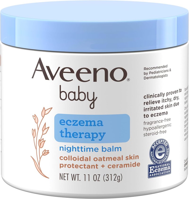 Aveeno Baby Eczema Therapy Balm - Moisturizing Nighttime Relief for Dry, Itchy Skin | 11 oz