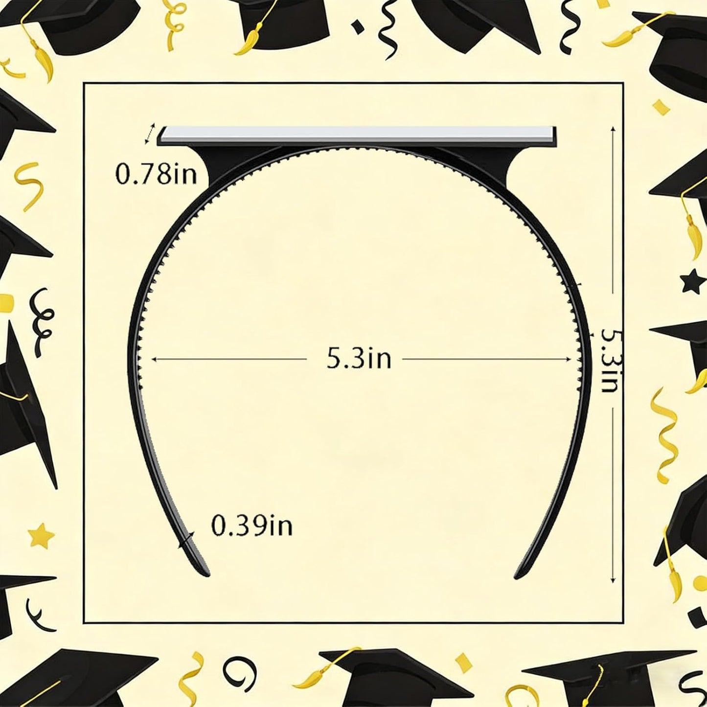 Totelux Graduation Cap Headband, Grad Cap Headband Insert, Anti-fall Hairband, Secure Graduation Hat Accessories for Graduates Students Women