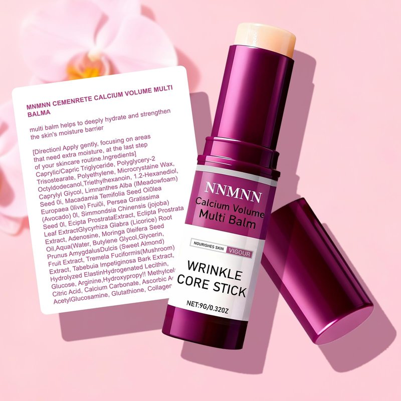nnmnn Calcium Volume Multi Balm Stick - Calcium Enriched Formula for Skin Hydration, Anti-aging, Smoothing & Firming - Multi-Purpose Balm for Face, Eyes & Neck, Korean Collagen Moisturing Stick