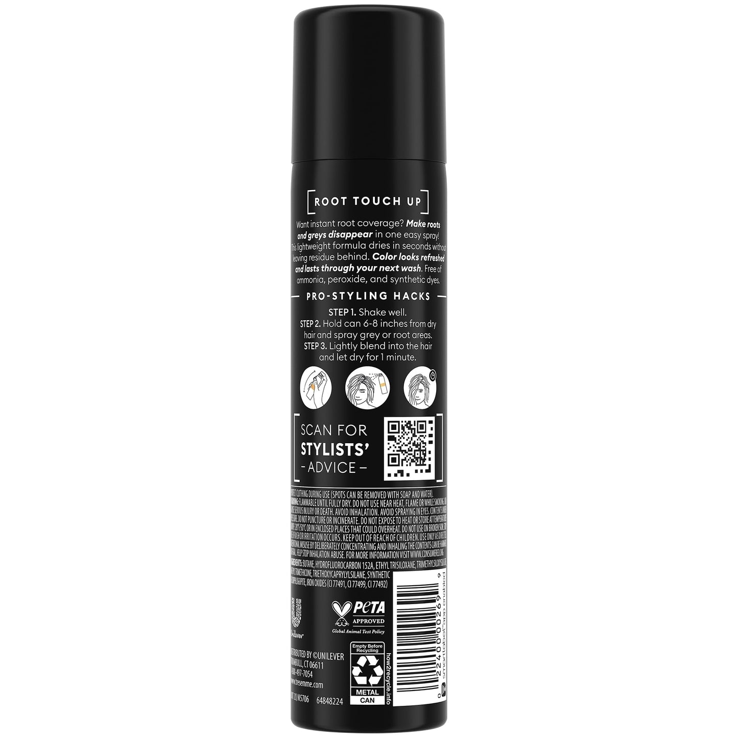 TRESemmé Light Brown Root Touch Up Spray - Temporary Hair Color for Travel, For Women and Men, 2.5 Oz (Pack of 6)