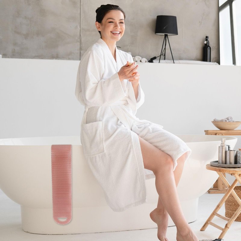 Honeycomb Exfoliating Bath Scrubber Mitt - Microfiber for Enhanced Blood Circulation & Soft, Smooth Skin - Exfoliating Shower Mitt Sponges for All Skin Types (Pink - Washcloth)