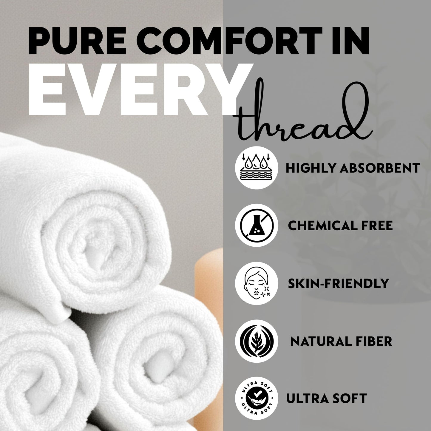 Giftbrit White Classic Luxury Hand Towels Set of 6 – 100% Cotton, Ultra Soft & Highly Absorbent – Hotel & Spa Quality Bathroom Towels – Quick Dry, Durable, 16x28 Inches.