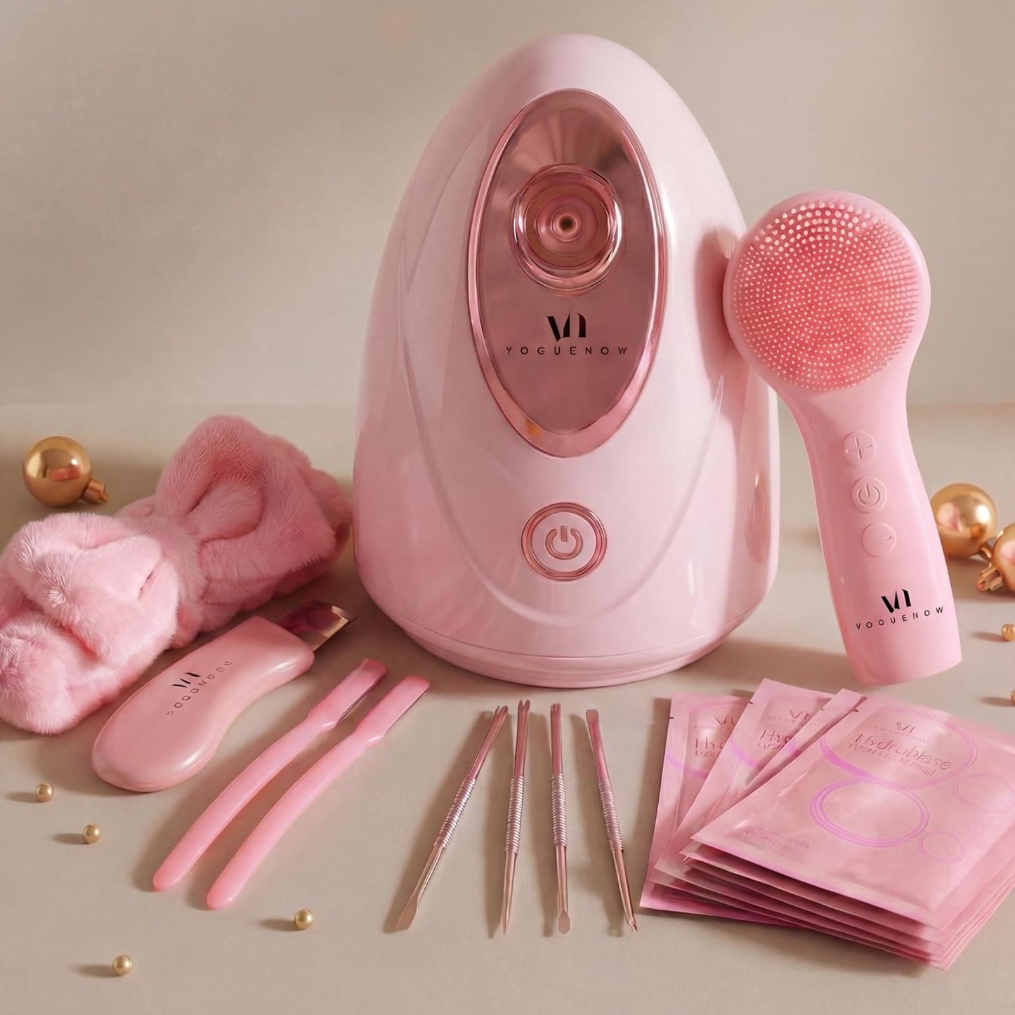 VogueNow Facial Steamer Spa Kit - Deep Cleansing Face Steamer with 15 Skin Care Tools | Perfect Self-Care Gift for Women