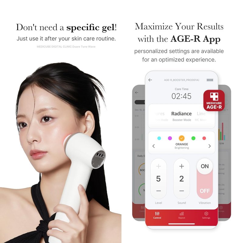 Medicube Age-R Ultra Tune 40.68 | High-tech 2 in 1 skin care tool - Skin elasticity, Line care, Radiance, Korean facial tools