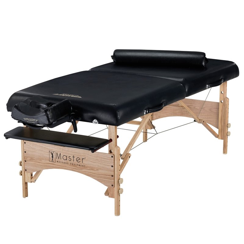 Master Massage Gibraltar Olympic LX Portable Massage Table Extra Wide for Larger Clients - Supports Weight Up to 800lbs - Tattoo Spa Salon Facial Beauty Bed, Lash Tables, 32" Width, Black