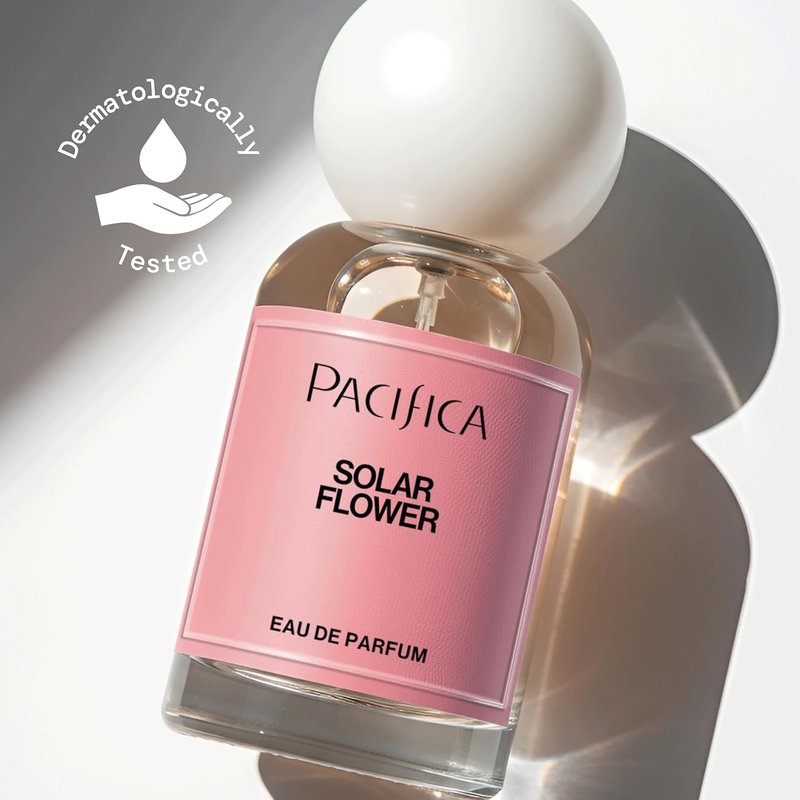 Pacifica Solar Flower Eau de Parfum - Floral Jasmine & Bergamot Spray, Vegan & Long-Lasting, 1 Fl Oz