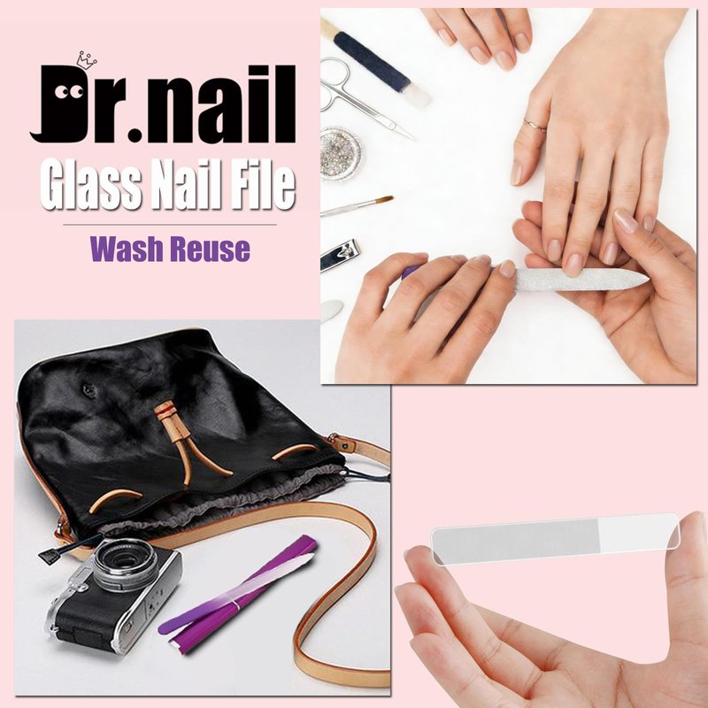 5Pcs Glass Nail File Polisher Set for Natural Nails, 2Pcs Crystal Glass Fingernail Files with Case 3Pcs Nano Glass Nail Shiner Double Sided Etched Nail Buffer for Nail Care Manicure Salon Travel Home