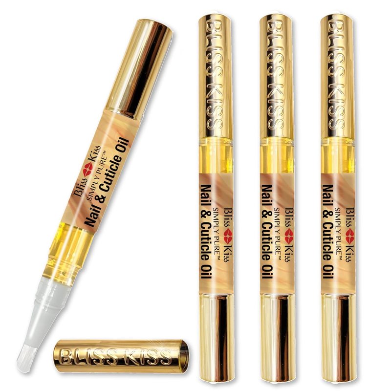 Bliss Kiss | Nail Oil Cuticle Pens - 4 Vanilla Fragrance with Vitamin E & Jojoba for Stronger Nails