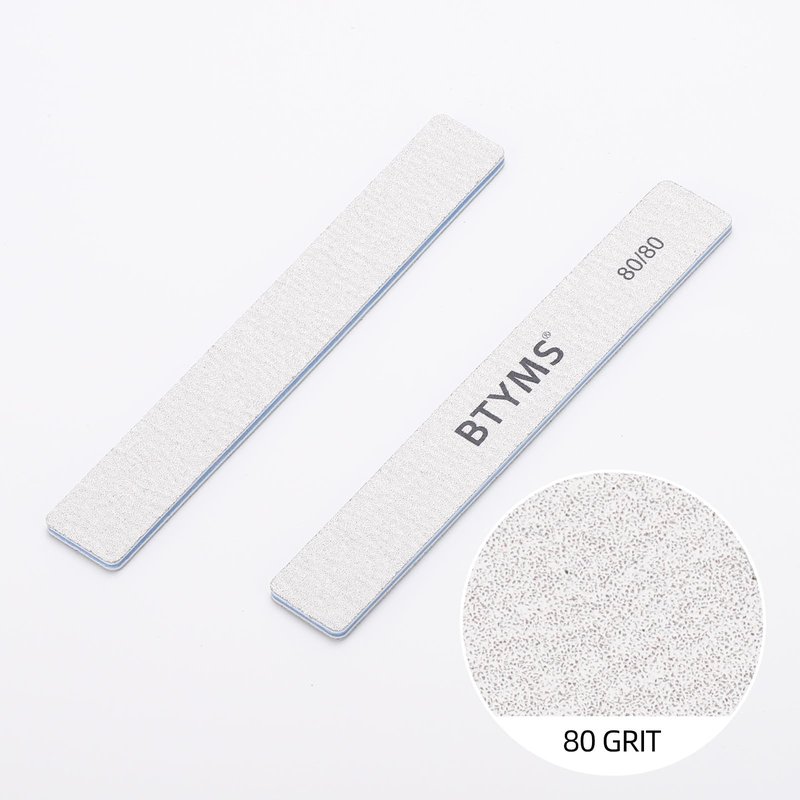 BTYMS 80/80 Grit Nail File - Professional Double-Sided Coarse Emery Boards for Shaping Acrylic & Gel Nails