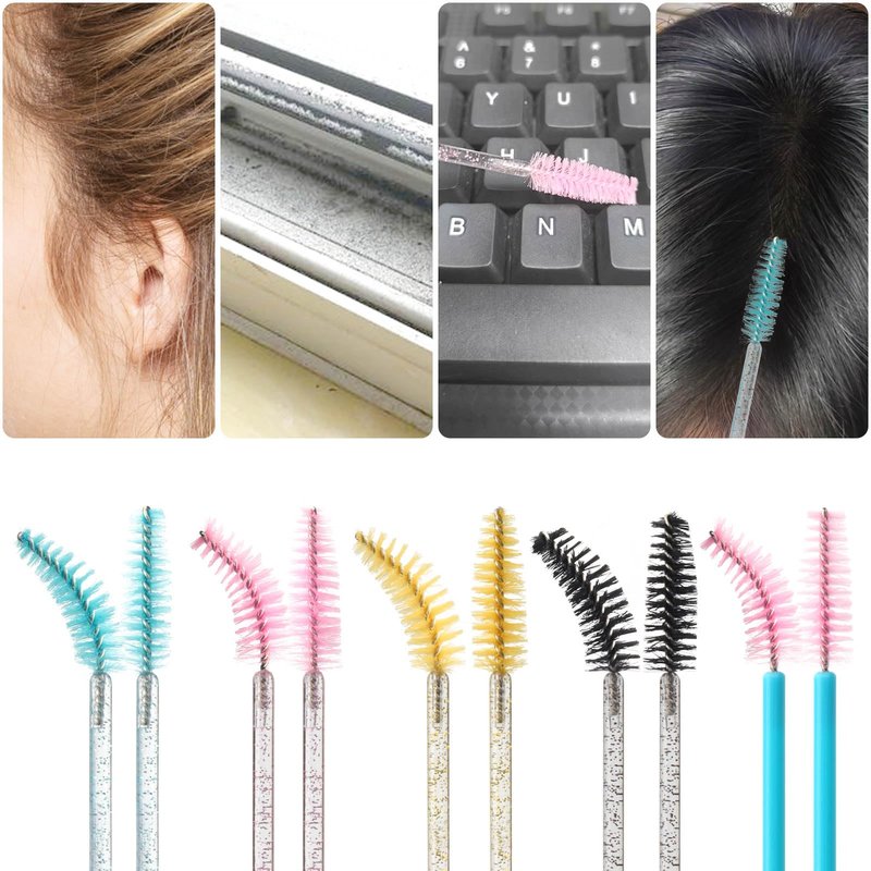 500PCS Disposable Eyelash Brushes - Upgraded Mascara Wands & Makeup Applicators Kit for Eyelash Extensions Makeup and Eyebrow Grooming
