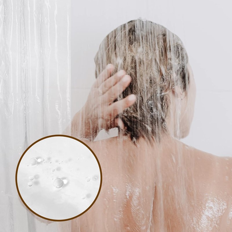 Barossa Design Shower Liner - Premium Clear PEVA with Rustproof Grommets & 3 Magnets | Waterproof, Lightweight Standard Size