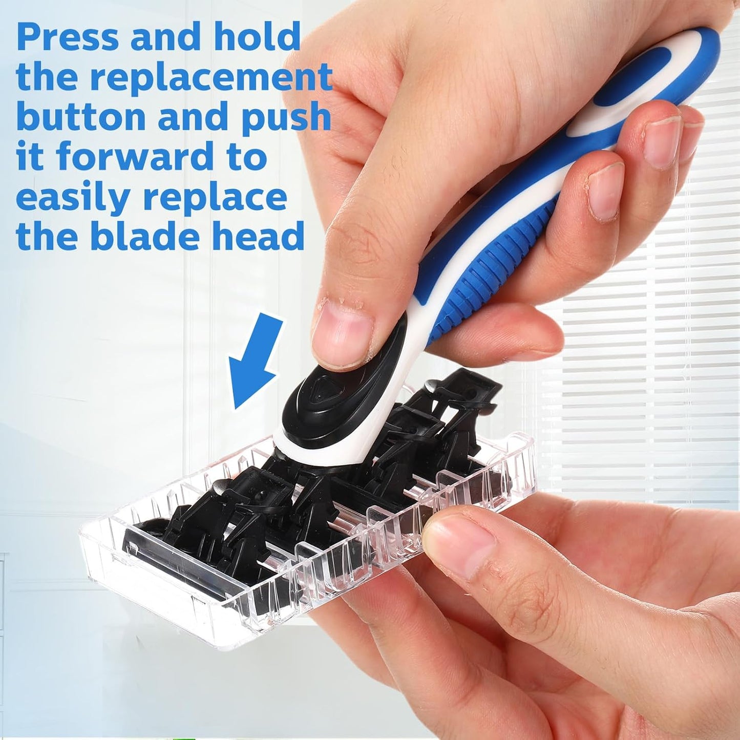 Skiennix Refillable Disposable Razors for Men - Sensitive Skin Travel Shave Set | 50 Pcs with 2 Handles & 48 Cartridges