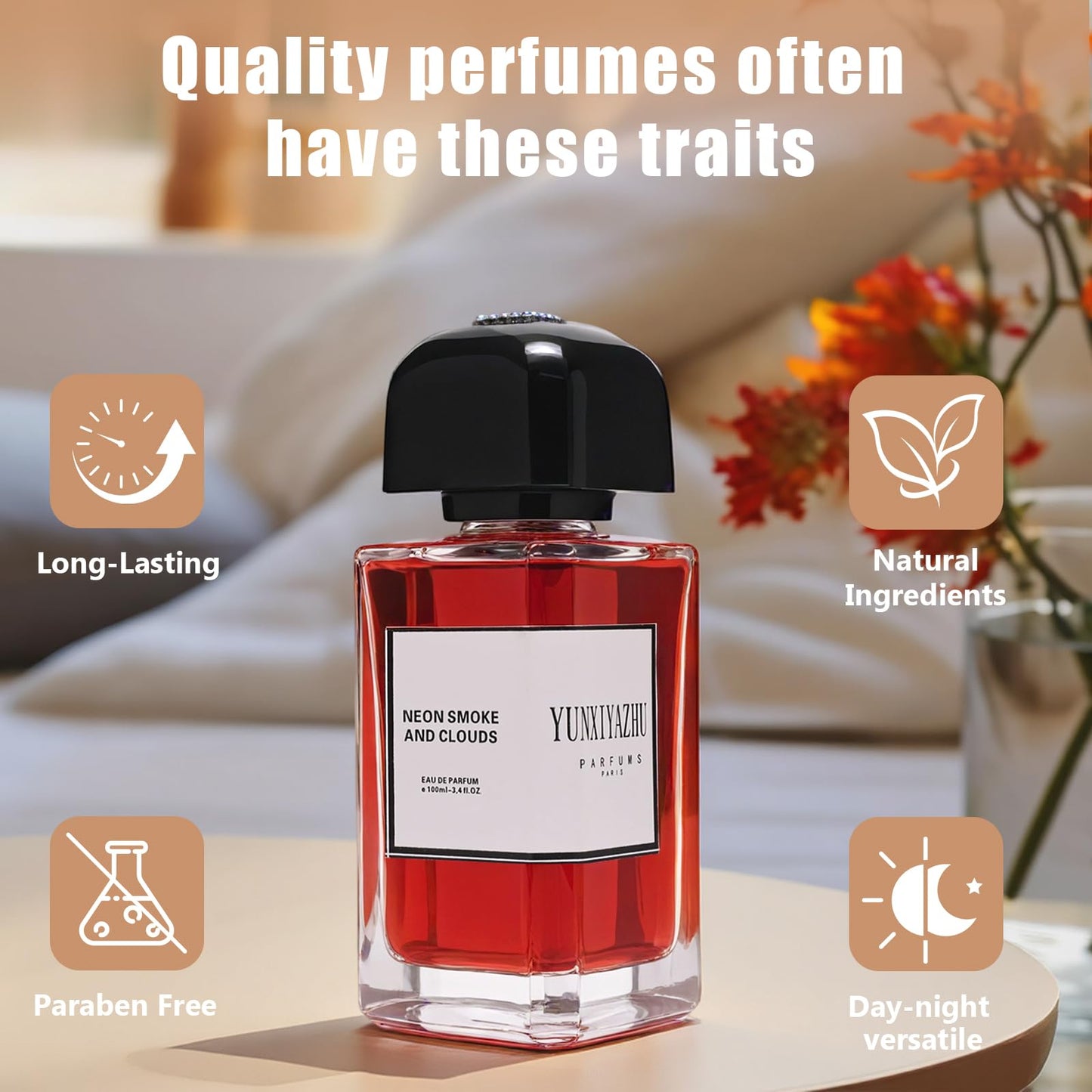 YUNXIYAZHU Eau de Parfum, Neon Haze, 3.4 fl oz, Sweet Gourmand Scent with Cherry, Vanilla for Women & Men