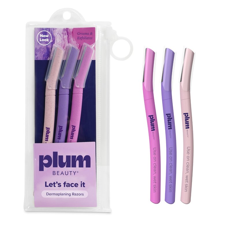 Plum Beauty Face Razors Women, Eyebrow Razor & Brow Shaper, Microblades for Facial Hair, Eye Brow Shaver, Dermaplane Razor Women Face, Beauty Razors, Eyebrow Blades