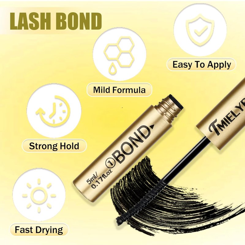 Lash Bond and Seal - Waterproof 2-in-1 Cluster Glue for 72-Hour Hold | Non-Irritating DIY Eyelash Extensions, 10ML