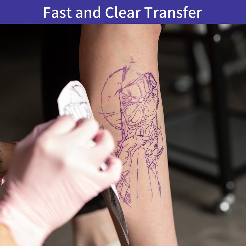 Keilend 100 Sheets Tattoo Transfer Paper - A4 Stencil Paper for Tattooing, Tattoo Thermal Papers with 4 Layers | Smudge-Proof, High Accuracy for Professional Use