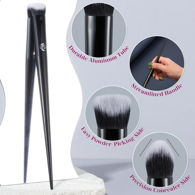 ENERGY Concealer Brush– Angled Synthetic Bristles for Seamless Under Eye Coverage, Spot Blemish Corrector, Nose Contours,Precision Makeup Brush for Liquid Cream Concealer Application