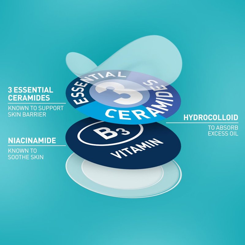 CeraVe Hydrocolloid Blemish Patches - Oil Absorbing Spot Treatment with Ceramides & Niacinamide | 22 Count, Ultra-Thin, Sensitive Skin Friendly