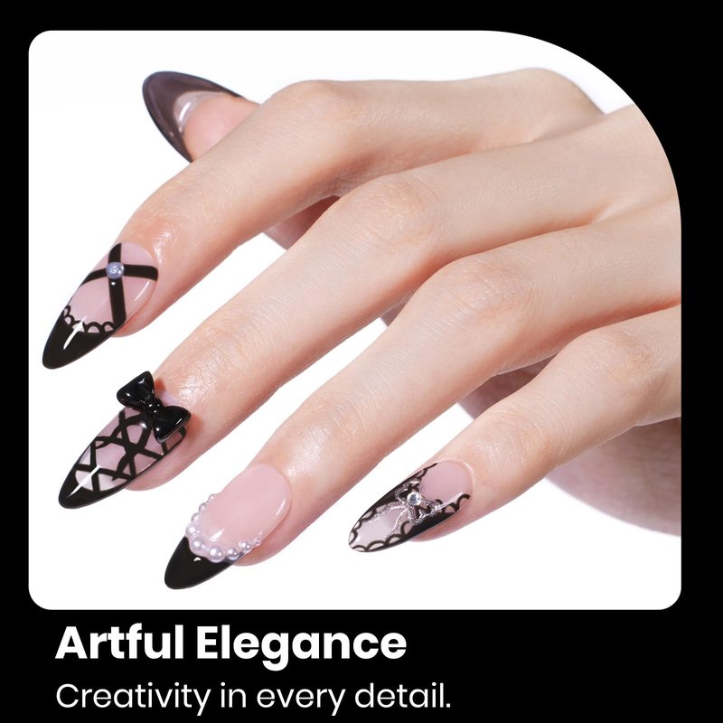 Beetles Black Gel Nail Polish -15ml Audrey Black Gel Polish Soak Off UV LED Needed Nail Art Summer Manicure Salon DIY Design at Home Gifts for Woman