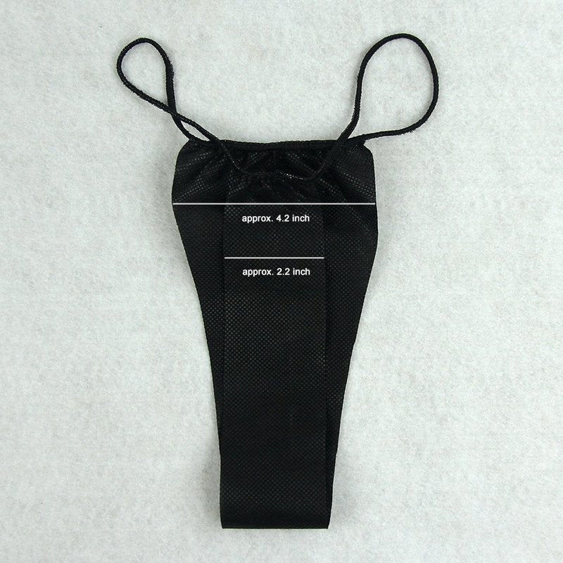 LIFESOFT 100 PCS Disposable Thong Panties Womens Spray Tanning Wraps Black