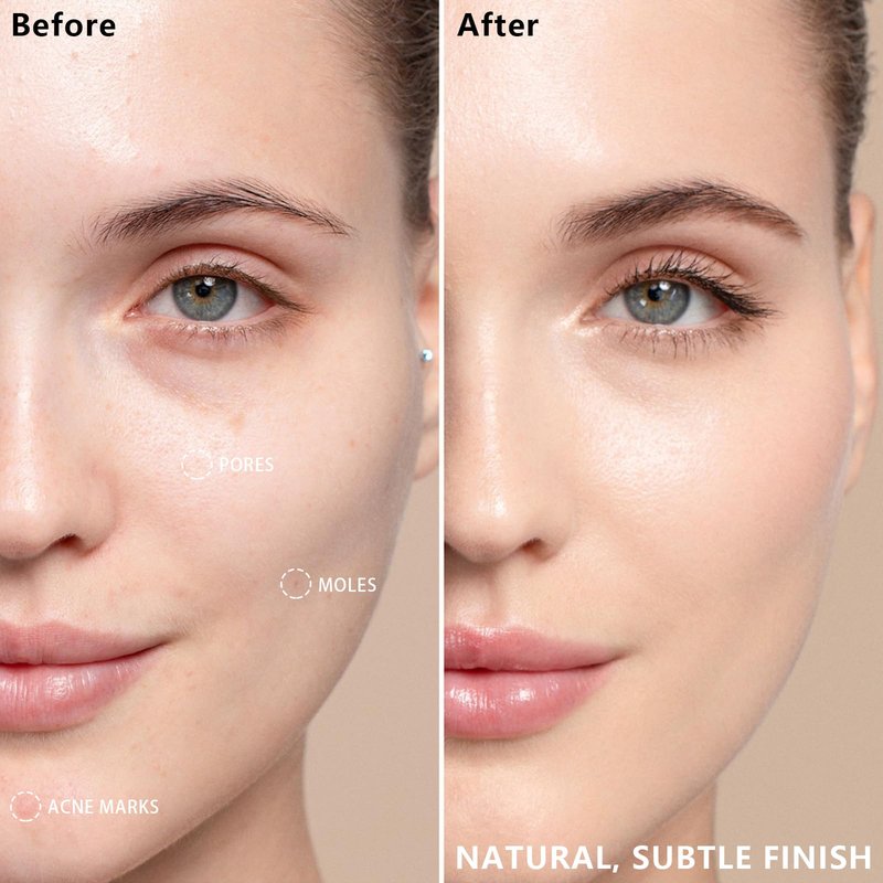 AirBrush Foundation Spray With Primer and Brush, Silky Mist Foundation Spray Makeup, Full Coverage Foundation for Smooth Radiant Finish, Formula Breathable Lightweight Hydrating(#1 Natural)