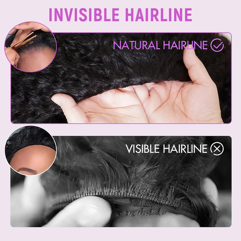 Half Wig Human Hair - Beach Curly 3-in-1 Drawstring Seamless | Glueless Wear & Go for Black Women - 26 Inch